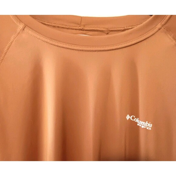 Columbia PFG Long Sleeve Fishing Shirt Rust Orange XLT/TGL Polyester - Picture 2 of 12